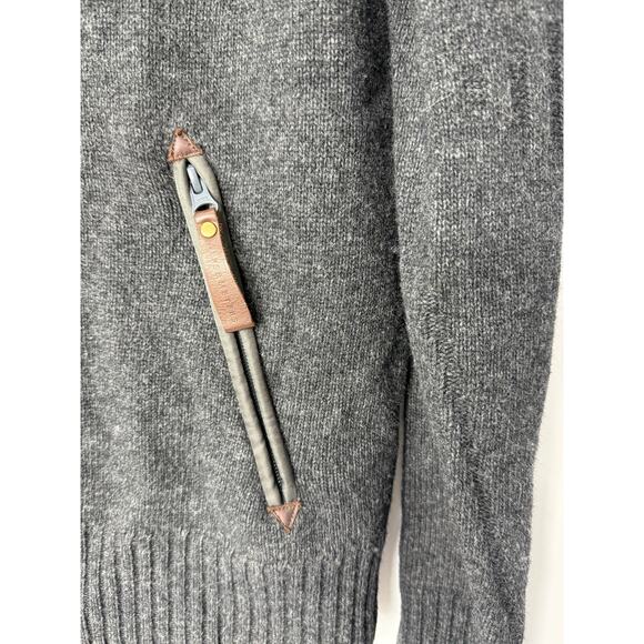 Alps & Meters Patrol Sweater Men’s M Navy Merino Wool Canvas Panel Ski Style - Picture 4 of 8